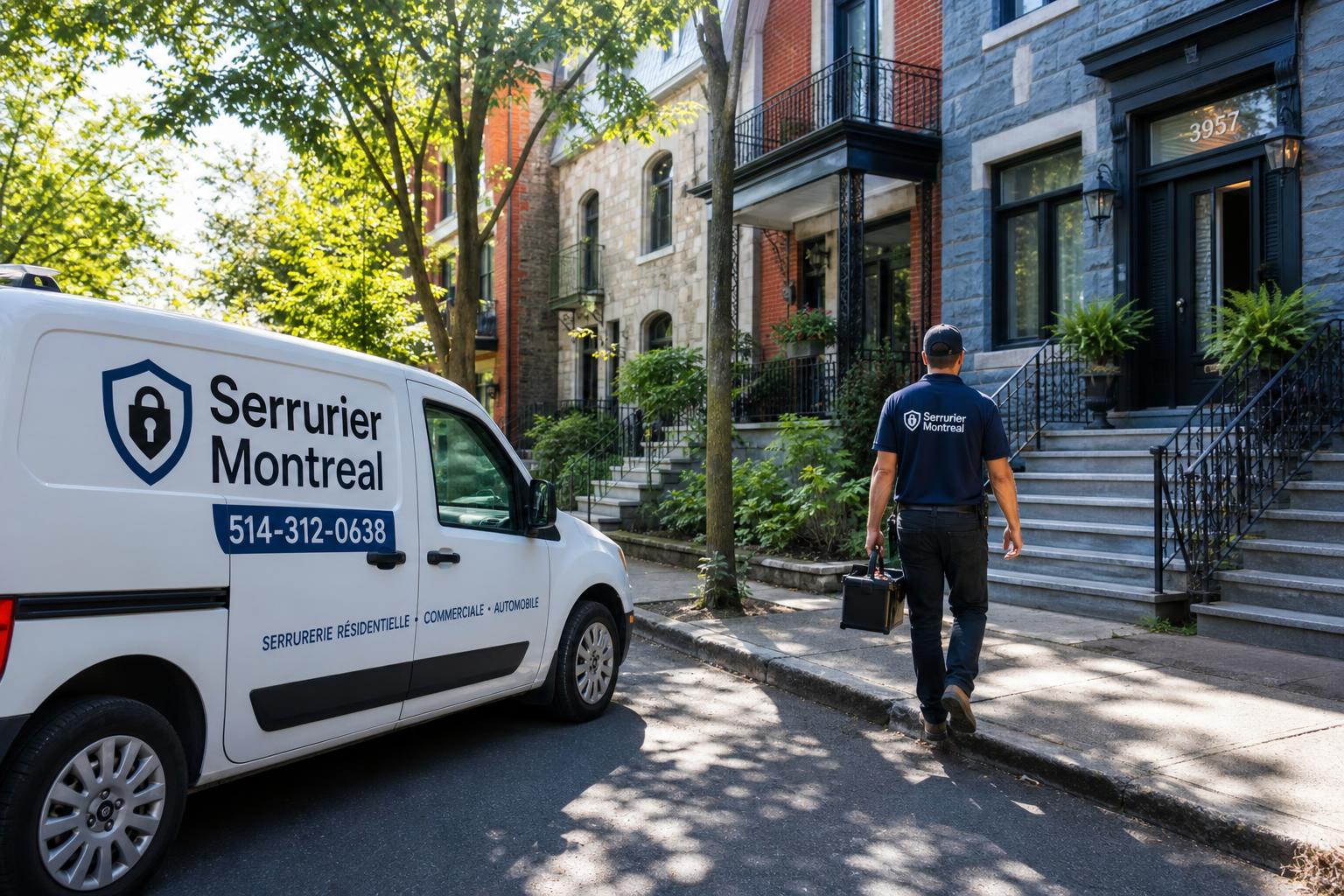Locksmith Service Plateau-Mont-Royal Montreal Mobile locksmith in Plateau-Mont-Royal Montreal responding to a residential service call